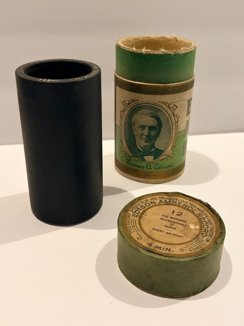 Edison Amberol Cylinder Record No 12 The Message Harry Anthony w Tube